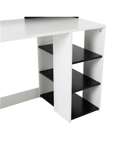 HOMCOM Computer Desk PC Table Modern Home Office Writing Workstation Furniture Printer Shelf Rack w/ Storage Drawer & Shelves (B