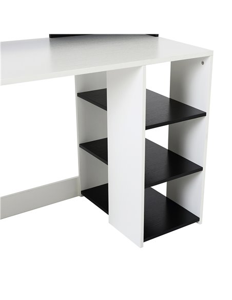 HOMCOM Computer Desk PC Table Modern Home Office Writing Workstation Furniture Printer Shelf Rack w/ Storage Drawer & Shelves (B - pic 86750 | FastDaddyshop