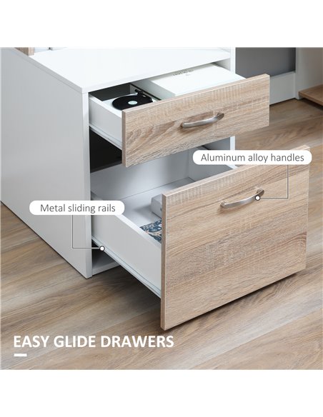 HOMCOM Computer Desk PC Table Modern Home Office Writing Workstation Furniture Printer Shelf Rack w/ Storage Drawer & Shelves (O - pic 86758 | FastDaddyshop