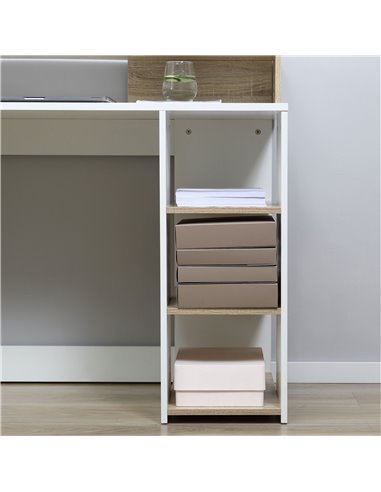 HOMCOM Computer Desk PC Table Modern Home Office Writing Workstation Furniture Printer Shelf Rack w/ Storage Drawer & Shelves (O