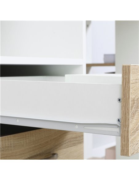 HOMCOM Computer Desk PC Table Modern Home Office Writing Workstation Furniture Printer Shelf Rack w/ Storage Drawer & Shelves (O - pic 86760 | FastDaddyshop