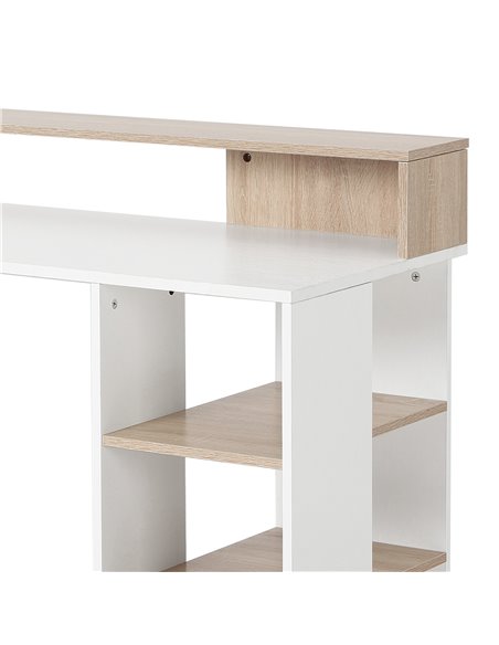 HOMCOM Computer Desk PC Table Modern Home Office Writing Workstation Furniture Printer Shelf Rack w/ Storage Drawer & Shelves (O - pic 86761 | FastDaddyshop