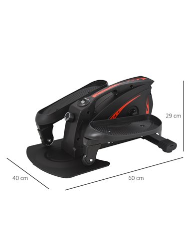 HOMCOM Mini Manual Elliptical Bike Under Desk Bike w/ LCD Monitor Anti-Slip Pedals Adjustable Resistance Home Office Compact Exe