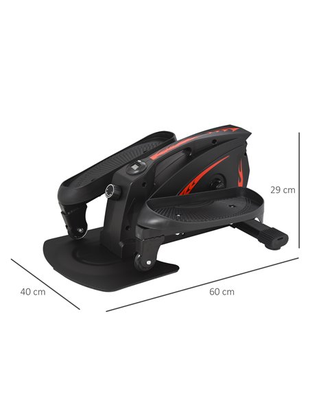 HOMCOM Mini Manual Elliptical Bike Under Desk Bike w/ LCD Monitor Anti-Slip Pedals Adjustable Resistance Home Office Compact Exe - pic 86791 | FastDaddyshop