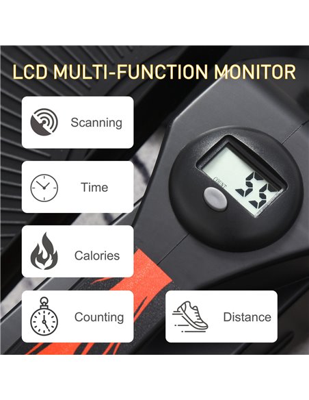 HOMCOM Mini Manual Elliptical Bike Under Desk Bike w/ LCD Monitor Anti-Slip Pedals Adjustable Resistance Home Office Compact Exe - pic 86793 | FastDaddyshop