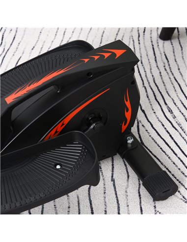 HOMCOM Mini Manual Elliptical Bike Under Desk Bike w/ LCD Monitor Anti-Slip Pedals Adjustable Resistance Home Office Compact Exe