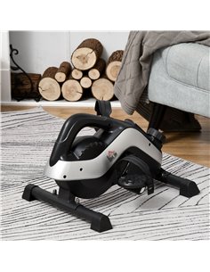HOMCOM Mini Exercise Bike Under Desk Bike 8 Levels Magnetic Resistance Stationary Bike Leg Fitness w/ LCD Display A90-227 2