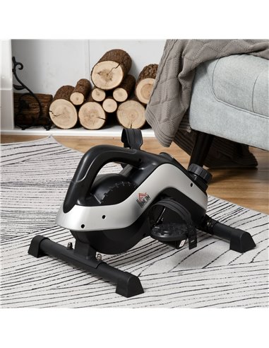 HOMCOM Mini Exercise Bike Under Desk Bike 8 Levels Magnetic Resistance Stationary Bike Leg Fitness w/ LCD Display A90-227