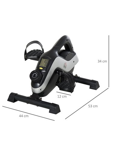 HOMCOM Mini Exercise Bike Under Desk Bike 8 Levels Magnetic Resistance Stationary Bike Leg Fitness w/ LCD Display A90-227