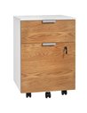 HOMCOM 2 Drawer Filing Cabinet w/ Lock & Wheels, Mobile File Cabinet w/ Adjustable Hanging Bars for A4 & Letter, Under Desk Offi