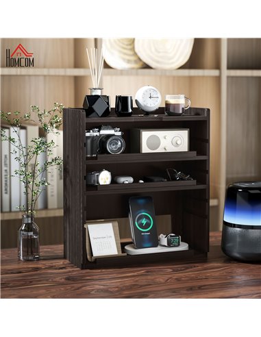 HOMCOM Four-Tier Desktop Organiser - Dark Brown 922-005V80DR