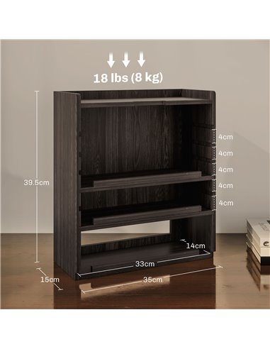 HOMCOM Four-Tier Desktop Organiser - Dark Brown 922-005V80DR