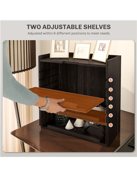 HOMCOM Four-Tier Desktop Organiser - Dark Brown 922-005V80DR - pic 86937 | FastDaddyshop