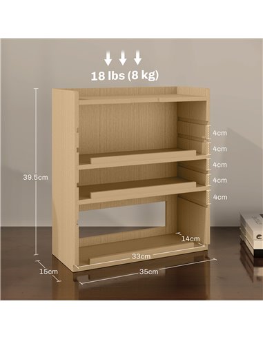 HOMCOM Four-Tier Desktop Organiser - Oak Tone 922-005V80ND