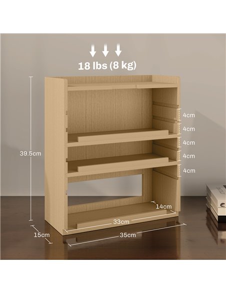 HOMCOM Four-Tier Desktop Organiser - Oak Tone 922-005V80ND - pic 86944 | FastDaddyshop