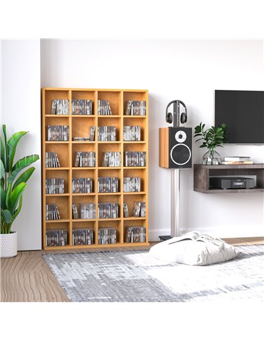 HOMCOM 480 CD / 312 DVD Storage Shelf Rack Media Storage Unit Shelves Racks Wooden Bookcase Display Unit with 4 Adjustable Shelv