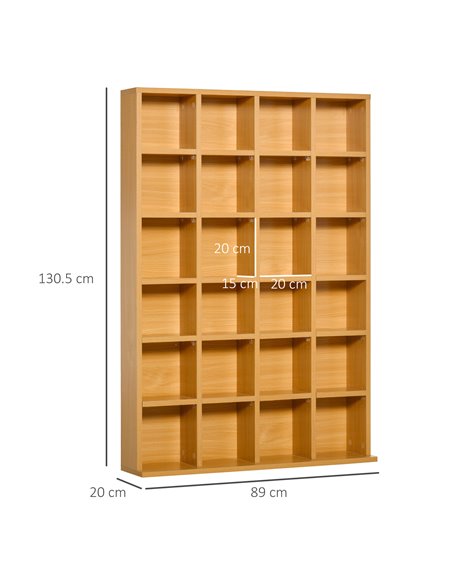 HOMCOM 480 CD / 312 DVD Storage Shelf Rack Media Storage Unit Shelves Racks Wooden Bookcase Display Unit with 4 Adjustable Shelv - pic 86989 | FastDaddyshop