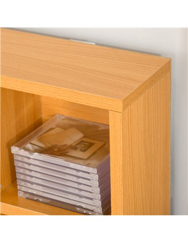 HOMCOM 480 CD / 312 DVD Storage Shelf Rack Media Storage Unit Shelves Racks Wooden Bookcase Display Unit with 4 Adjustable Shelv