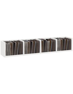HOMCOM Wall Mount 84 CD / 56 DVD/Blu-ray/ Media Storage Rack 4 Cubes Wooden Shelf Organizer Unit Bookcase Display (White) 833-13