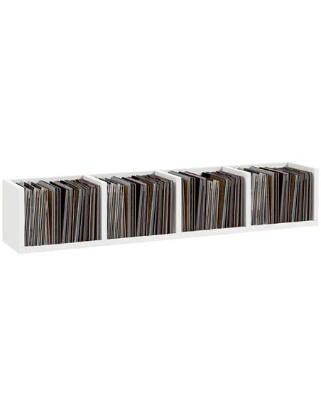 HOMCOM Wall Mount 84 CD / 56 DVD/Blu-ray/ Media Storage Rack 4 Cubes Wooden Shelf Organizer Unit Bookcase Display (White) 833-13 - pic 86996 | FastDaddyshop
