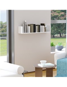 HOMCOM Wall Mount 84 CD / 56 DVD/Blu-ray/ Media Storage Rack 4 Cubes Wooden Shelf Organizer Unit Bookcase Display (White) 833-13 2