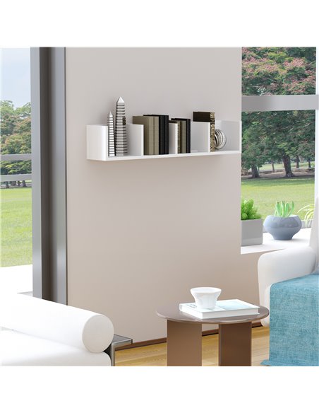 HOMCOM Wall Mount 84 CD / 56 DVD/Blu-ray/ Media Storage Rack 4 Cubes Wooden Shelf Organizer Unit Bookcase Display (White) 833-13 - pic 86997 | FastDaddyshop