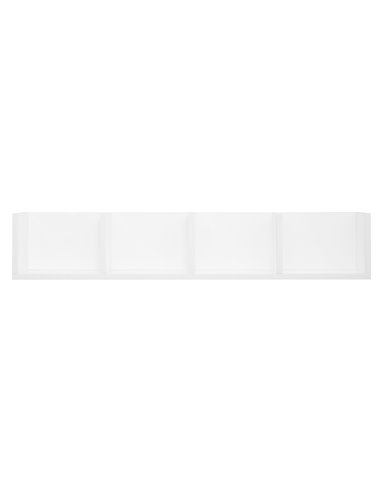 HOMCOM Wall Mount 84 CD / 56 DVD/Blu-ray/ Media Storage Rack 4 Cubes Wooden Shelf Organizer Unit Bookcase Display (White) 833-13