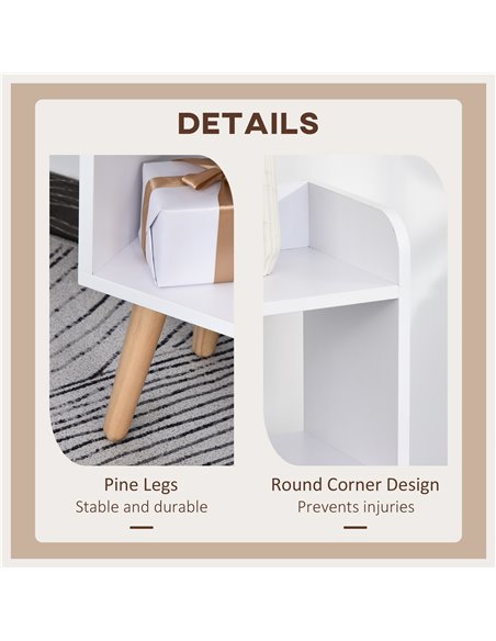 HOMCOM Modern Bookcase: Stylish Wood-Legged Display Unit for Home Office, Crisp White 836-177GY - pic 87027 | FastDaddyshop