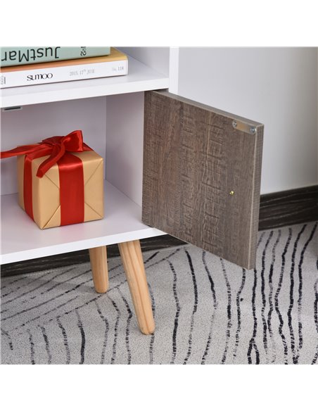 HOMCOM Modern Bookcase: Stylish Wood-Legged Display Unit for Home Office, Crisp White 836-177GY - pic 87030 | FastDaddyshop