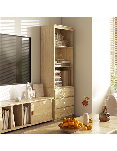 HOMCOM 180cm Tall Bookcase w/ Storage, Free Standing Bookshelf w/ 3 Shelves & 3 Drawers, Display Cabinet for Living Room, Home, 