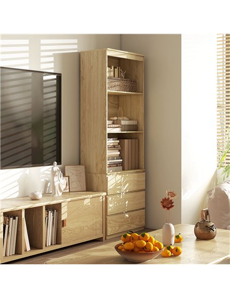 HOMCOM 180cm Tall Bookcase w/ Storage, Free Standing Bookshelf w/ 3 Shelves & 3 Drawers, Display Cabinet for Living Room, Home,  - pic 87114 | FastDaddyshop