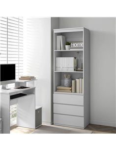 HOMCOM 180cm Tall Bookcase, with Shelves and Drawers - White 836-564V00WT 2