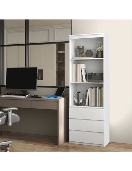 HOMCOM 180cm Tall Bookcase, with Shelves and Drawers - White 836-564V00WT - pic 87127 | FastDaddyshop