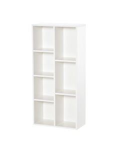 HOMCOM Seven-Cube Bookcase - White Wood Effect 836-367WT