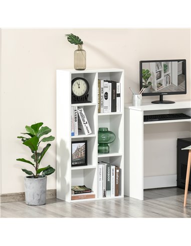 HOMCOM Seven-Cube Bookcase - White Wood Effect 836-367WT