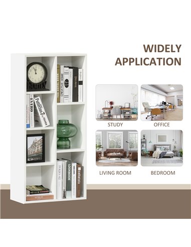HOMCOM Seven-Cube Bookcase - White Wood Effect 836-367WT
