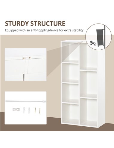 HOMCOM Seven-Cube Bookcase - White Wood Effect 836-367WT