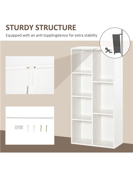 HOMCOM Seven-Cube Bookcase - White Wood Effect 836-367WT - pic 87136 | FastDaddyshop