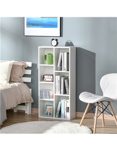 HOMCOM Seven-Cube Bookcase - White Wood Effect 836-367WT