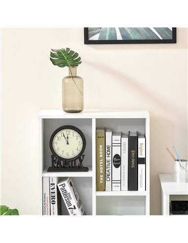 HOMCOM Seven-Cube Bookcase - White Wood Effect 836-367WT