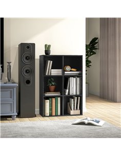 HOMCOM Six-Cube Bookcase - Black Wood Effect 836-369V80BK 2