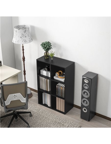 HOMCOM Six-Cube Bookcase - Black Wood Effect 836-369V80BK - pic 87148 | FastDaddyshop