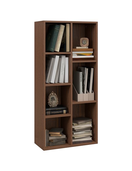 HOMCOM Seven-Cube Bookcase - Walnut Wood Effect 836-367V80WN - pic 87149 | FastDaddyshop
