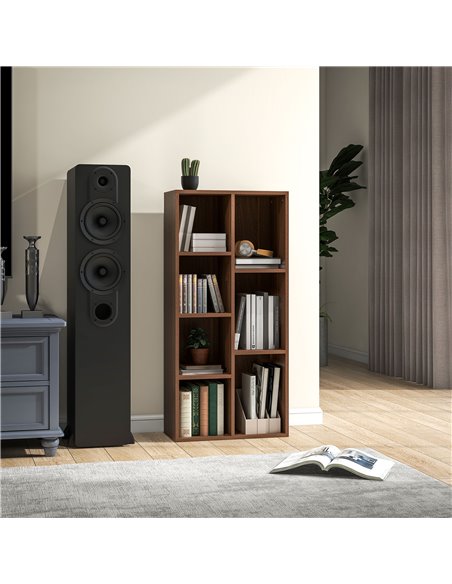 HOMCOM Seven-Cube Bookcase - Walnut Wood Effect 836-367V80WN - pic 87150 | FastDaddyshop
