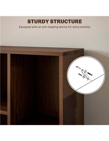HOMCOM Seven-Cube Bookcase - Walnut Wood Effect 836-367V80WN - pic 87153 | FastDaddyshop