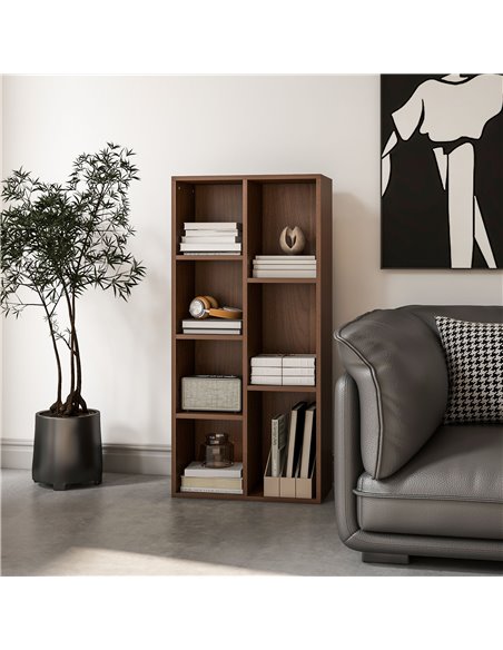 HOMCOM Seven-Cube Bookcase - Walnut Wood Effect 836-367V80WN - pic 87155 | FastDaddyshop
