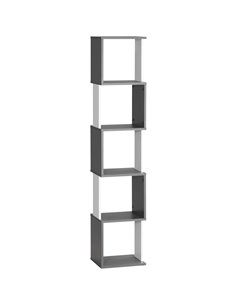 HOMCOM Modern 5-Tier Bookshelf, Freestanding Bookcase Storage Shelving for Living Room Home Office Study, Dark Grey 836-538MX