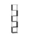 HOMCOM Modern 5-Tier Bookshelf, Freestanding Bookcase Storage Shelving for Living Room Home Office Study, Dark Grey 836-538MX