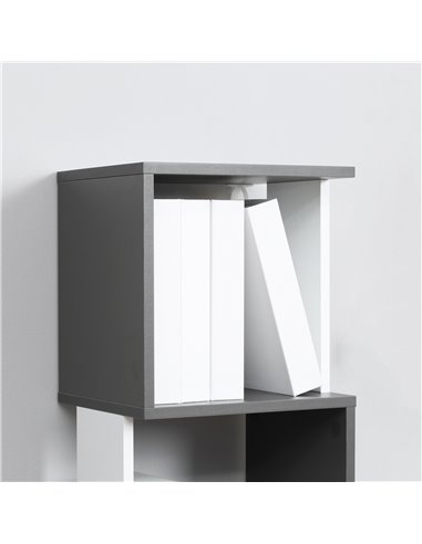 HOMCOM Modern 5-Tier Bookshelf, Freestanding Bookcase Storage Shelving for Living Room Home Office Study, Dark Grey 836-538MX