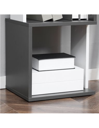 HOMCOM Modern 5-Tier Bookshelf, Freestanding Bookcase Storage Shelving for Living Room Home Office Study, Dark Grey 836-538MX